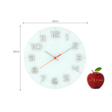 Load image into Gallery viewer, NeXtime - Wall clock -  30 x 3.5 cm - Glass - White - &#39;Classy Round&#39;