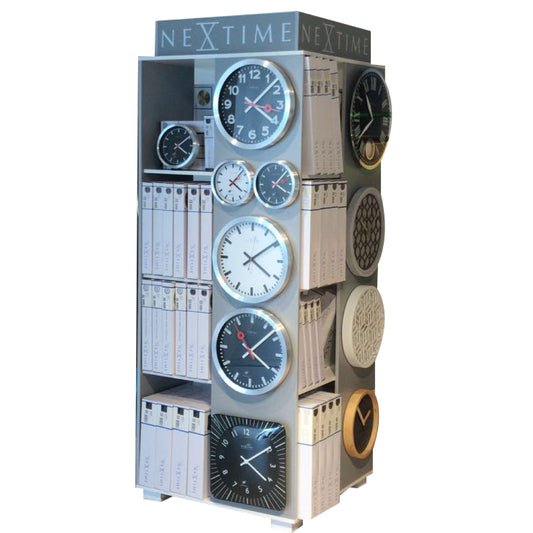 Wooden dislapy - 80 x 80 x 200 cm - Wood - Grey - 'Clock Tower'