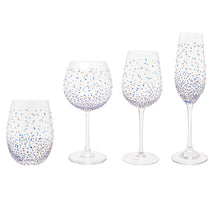 Load image into Gallery viewer, Hand Painted Blue Dot Champagne Flute