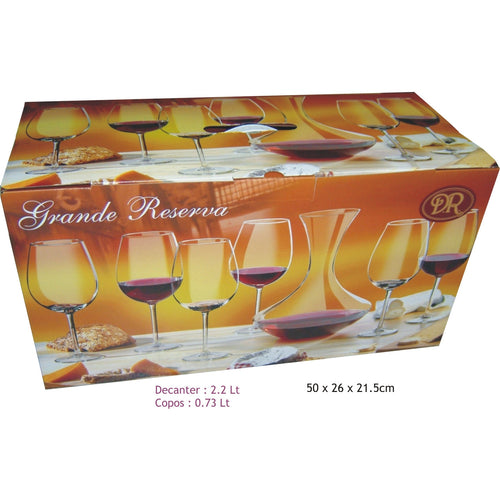Wine Decanter Set with 6 Wine Glasses
