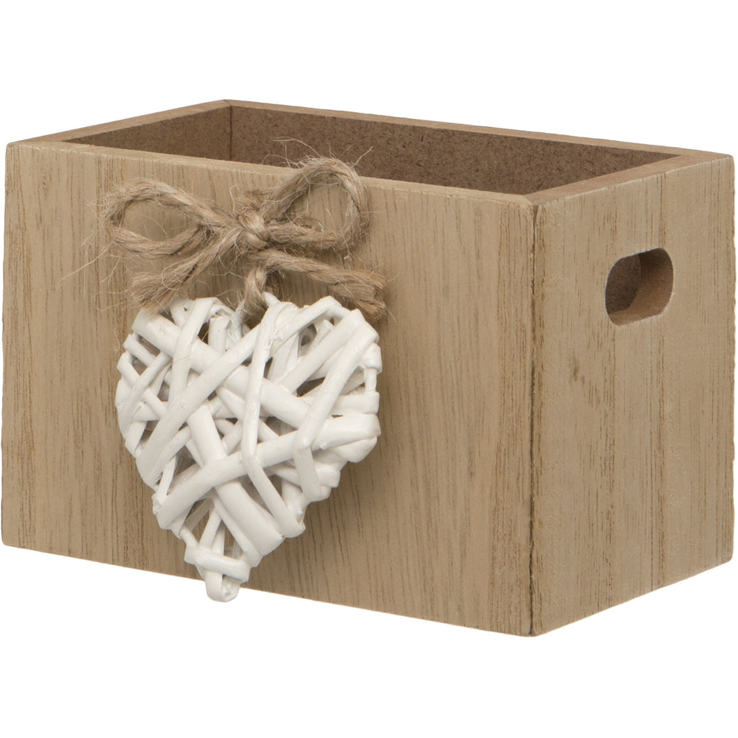 Maturi Woven Heart Wooden Trinket Box
