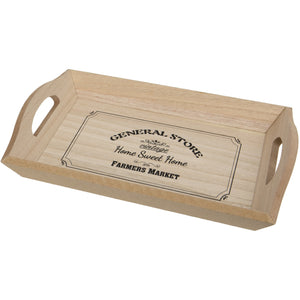 Woven Heart General Store Wooden Serving Tray with Handles