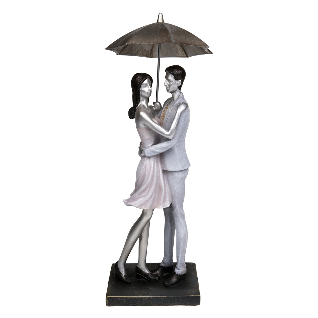 Couple in Loving Embrace with Umbrella