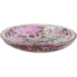 Purple Crackled Glass Mosaic Soap Dish