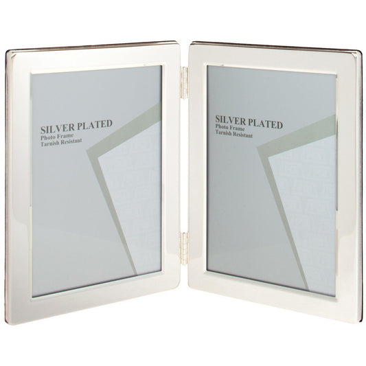 Silver Plated Double Flat Edge Photo Frame 2.5 x 3.5-inch