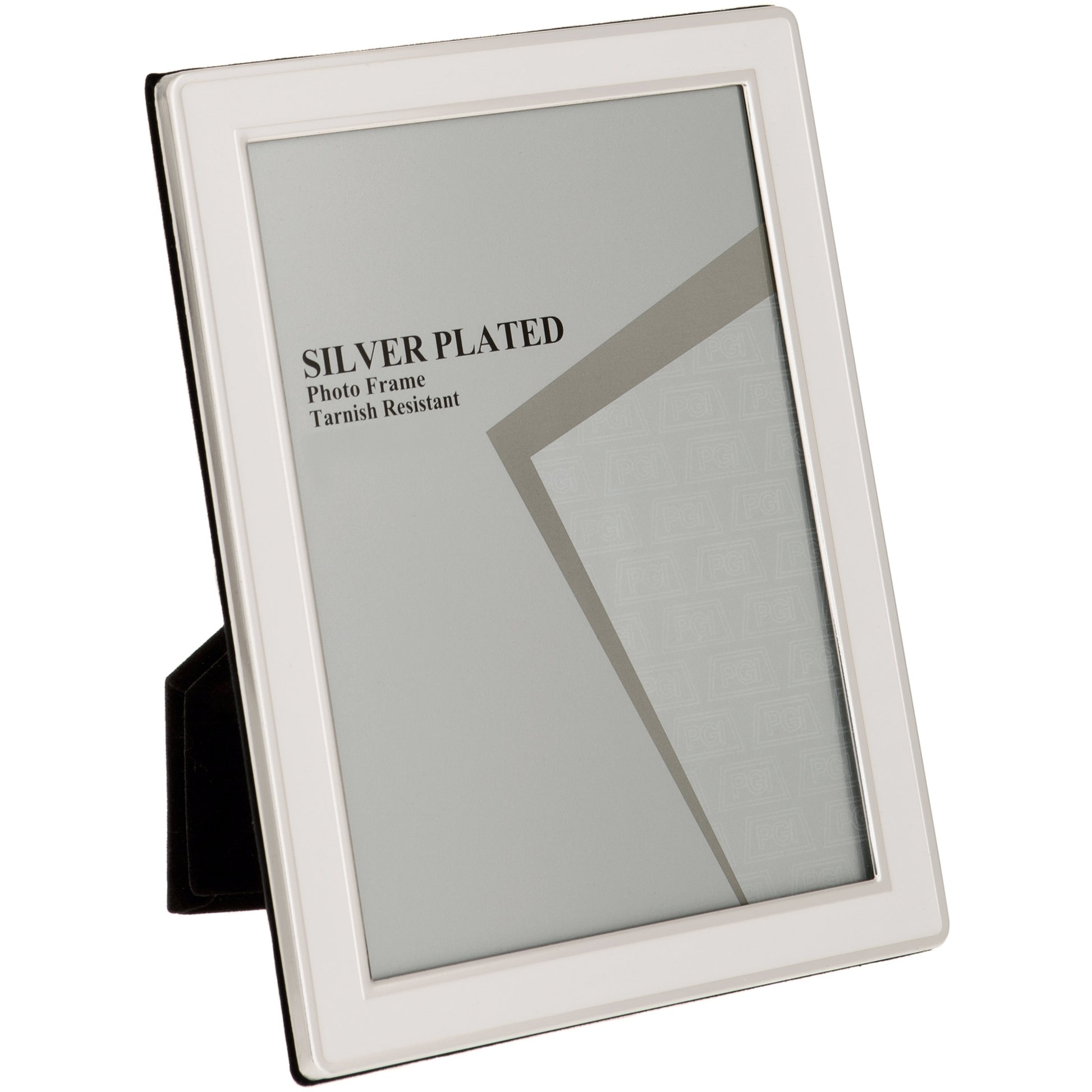 Silver Plated Cream Enamel Photo Frame 5 x 7 -inch