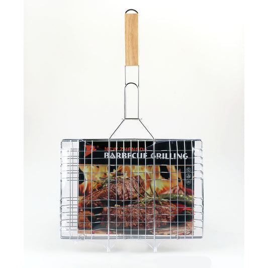 Barbecue Grill Basket Turner with Wooden Handle 22 x 32cm